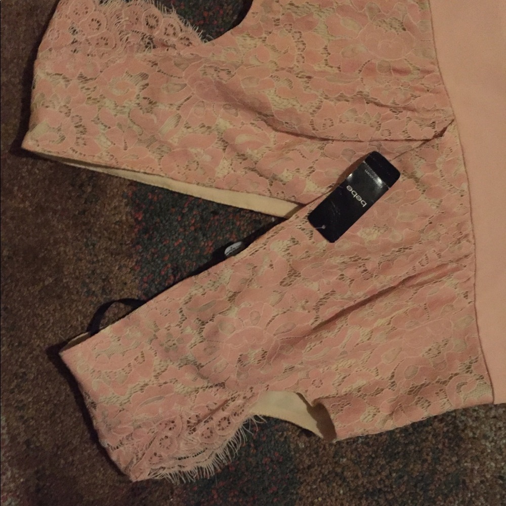 Bebe Lace Pink Jumpsuit 10 - Picture 2 of 3